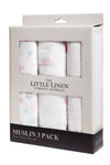 The Little Linen Company - Cotton Muslin Baby Swaddle (3Pk) - Pink Bunny Garden