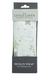 The Little Linen Company - Cotton Muslin Baby Swaddle - Bears in the Stars