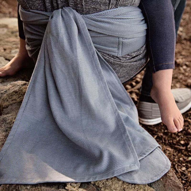 Fidella Fly Tai - MeiTai babycarrier Limited Edition - Lines Light Blue (Toddler Size) - Meh Dai - Fidella - Afterpay - Zippay Carry Them Close