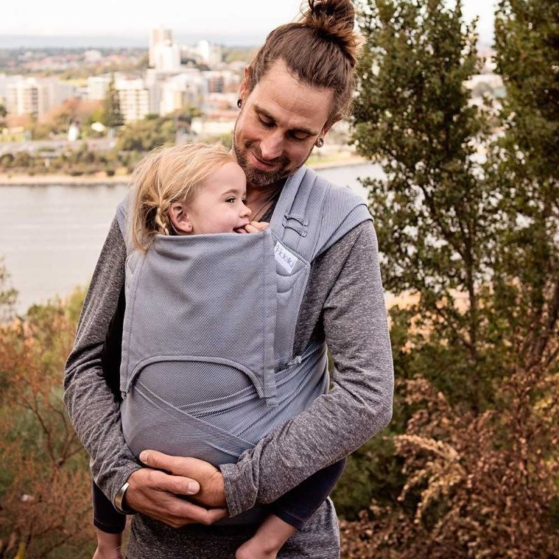 Fidella Fly Tai - MeiTai babycarrier Limited Edition - Lines Light Blue (Toddler Size) - Meh Dai - Fidella - Afterpay - Zippay Carry Them Close