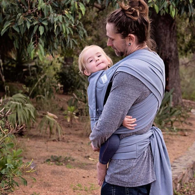 Fidella Fly Tai - MeiTai babycarrier Limited Edition - Lines Light Blue (Toddler Size) - Meh Dai - Fidella - Afterpay - Zippay Carry Them Close