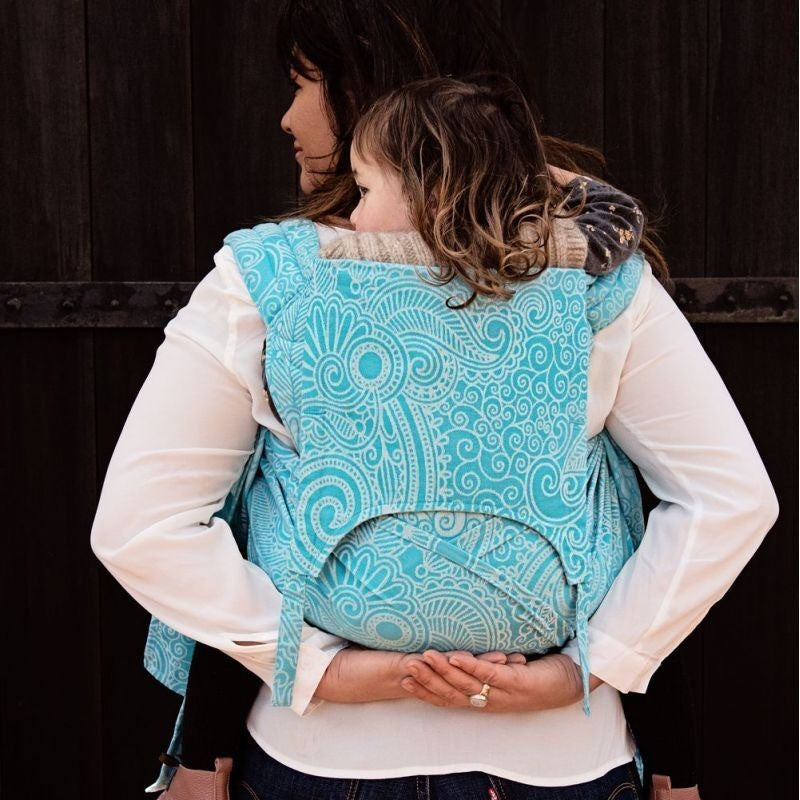 Fidella Fly Tai - MeiTai babycarrier Limited Edition - Masala Scuba Blue (Toddler Size) - Meh Dai - Fidella - Afterpay - Zippay Carry Them Close
