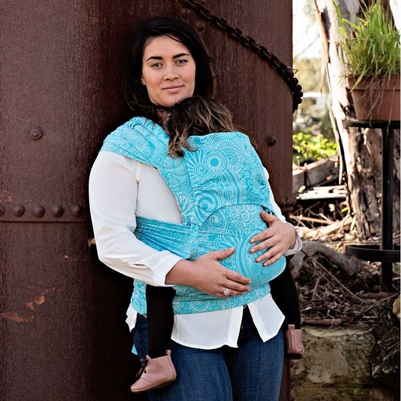 Fidella Fly Tai - MeiTai babycarrier Limited Edition - Masala Scuba Blue (Toddler Size) - Meh Dai - Fidella - Afterpay - Zippay Carry Them Close