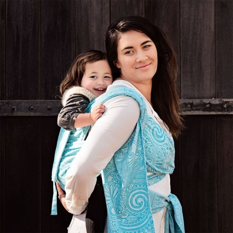 Fidella Fly Tai - MeiTai babycarrier Limited Edition - Masala Scuba Blue (Toddler Size) - Meh Dai - Fidella - Afterpay - Zippay Carry Them Close