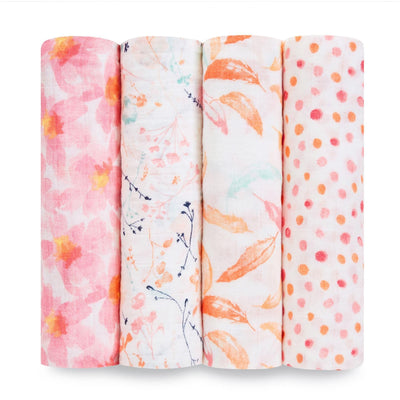 Aden and Anais - Classic Swaddles - Petal Blooms (4 Pack)