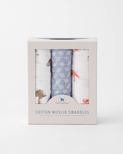 Little Unicorn - Cotton Muslin Baby Swaddle (Set 3) - Fox