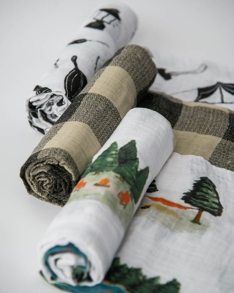 Little Unicorn - Cotton Muslin Baby Swaddle (Set 3) - Happy Camper