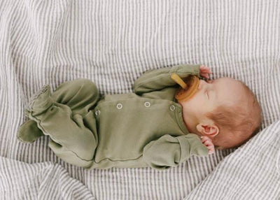 Little Unicorn - Cotton Muslin Baby Swaddle - Grey Stripe