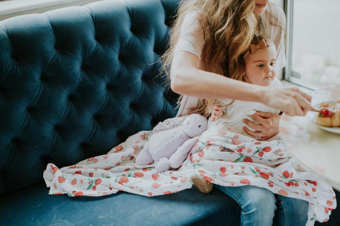 Little Unicorn - Cotton Muslin Baby Swaddle - Strawberry