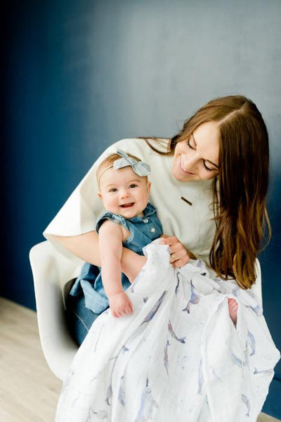 Little Unicorn - Cotton Muslin Baby Swaddle - Narwhal