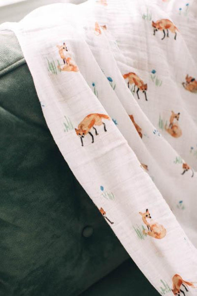 Little Unicorn - Cotton Muslin Baby Swaddle - Fox