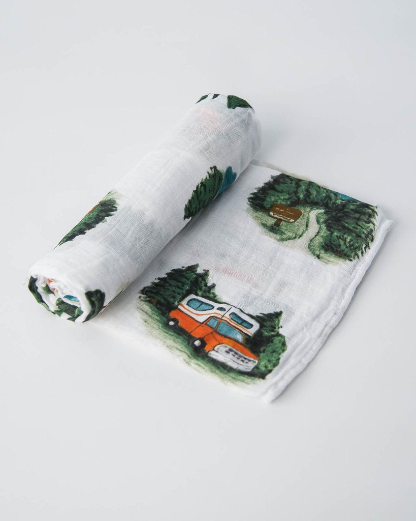 Little Unicorn - Cotton Muslin Baby Swaddle - Happy Camper