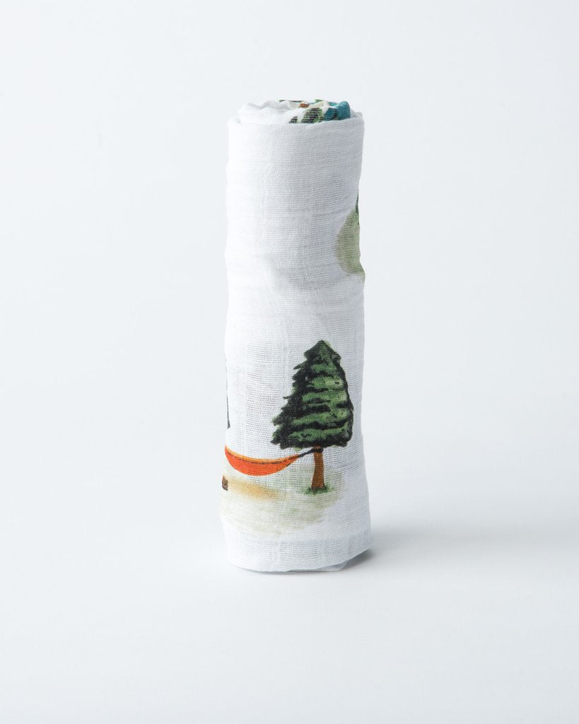 Little Unicorn - Cotton Muslin Baby Swaddle - Happy Camper