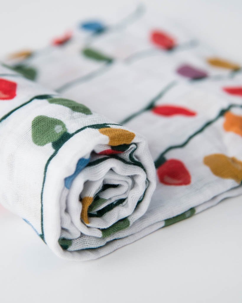 Little Unicorn - Cotton Muslin Baby Swaddle - Christmas Bulbs
