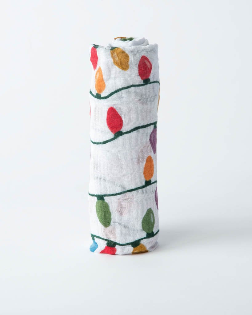 Little Unicorn - Cotton Muslin Baby Swaddle - Christmas Bulbs