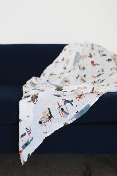 Little Unicorn - Cotton Muslin Baby Swaddle - Meow