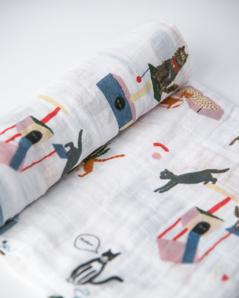 Little Unicorn - Cotton Muslin Baby Swaddle - Meow