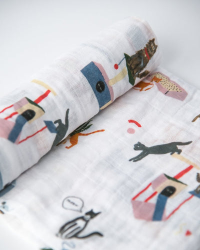 Little Unicorn - Cotton Muslin Baby Swaddle - Meow