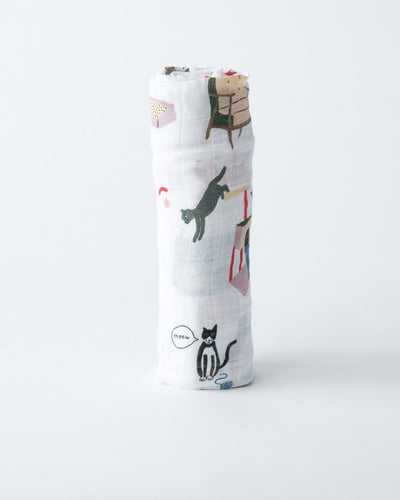Little Unicorn - Cotton Muslin Baby Swaddle - Meow