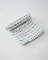 Little Unicorn - Cotton Muslin Baby Swaddle - Grey Stripe