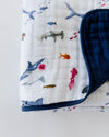 Little Unicorn - Muslin Blanket - Shark