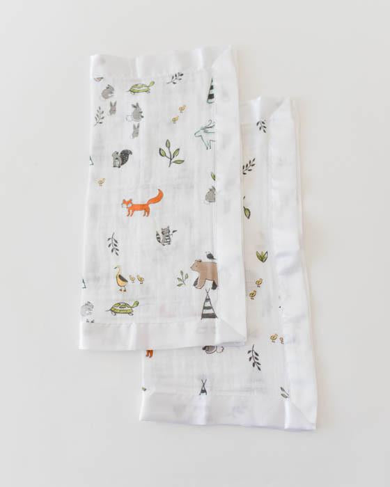 Little Unicorn - Muslin Security Blankets Comforter - Forest Friends (set of 2)