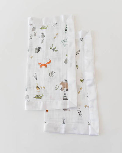 Little Unicorn - Muslin Security Blankets Comforter - Forest Friends (set of 2)