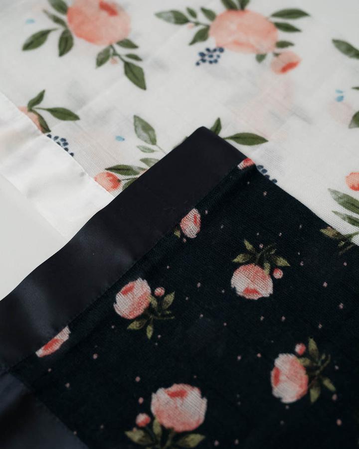 Little Unicorn Muslin Security Blankets Comforter Watercolour Midnight Roses set of 2