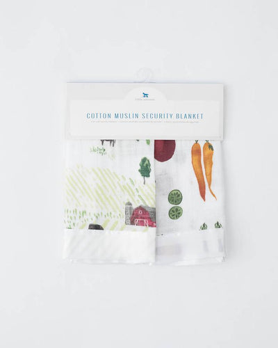 Little Unicorn - Muslin Security Blankets Comforter - Rolling Hills + Farmers Market (set of 2)