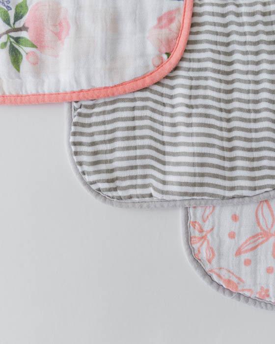 Little Unicorn - Snap Bib 3 Set - Watercolour Rose