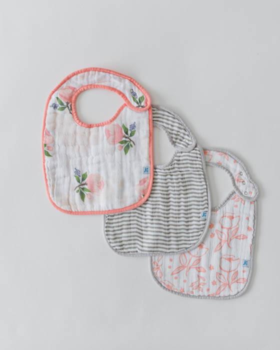 Little Unicorn - Snap Bib 3 Set - Watercolour Rose