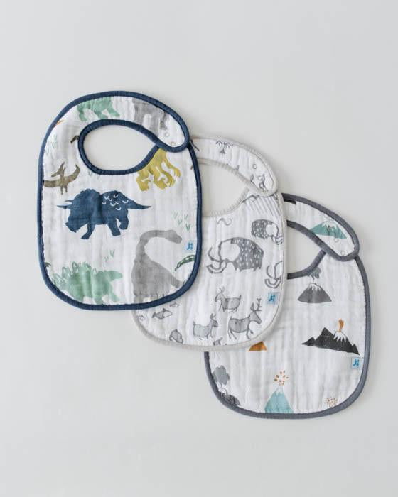 Little Unicorn - Snap Bib 3 Set - Dino Friends