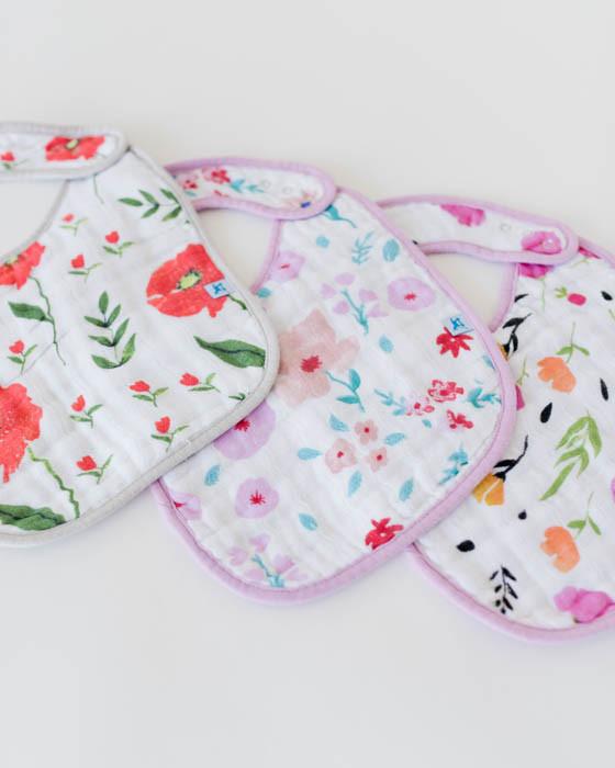 Little Unicorn - Snap Bib 3 Set - Floral Medley