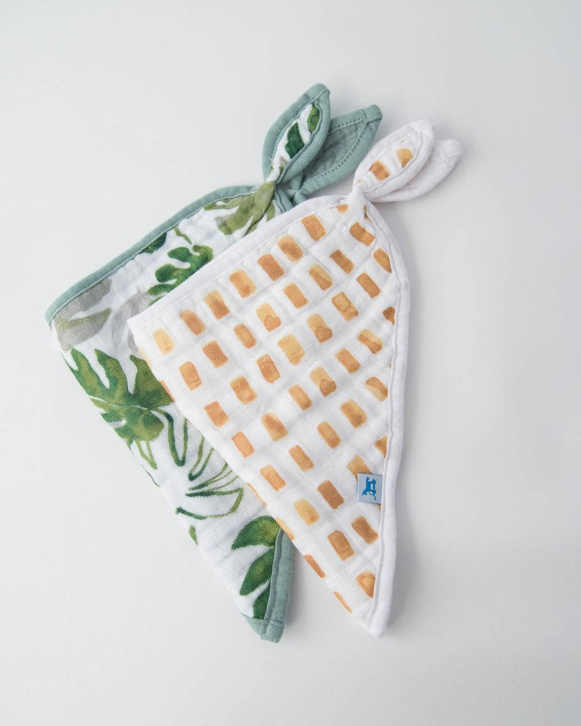 Little Unicorn - Bandana Bibs (2pk) - Tropical Leaf