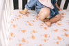 Little Unicorn - Cotton Muslin Cot Sheet - Pink Ladies