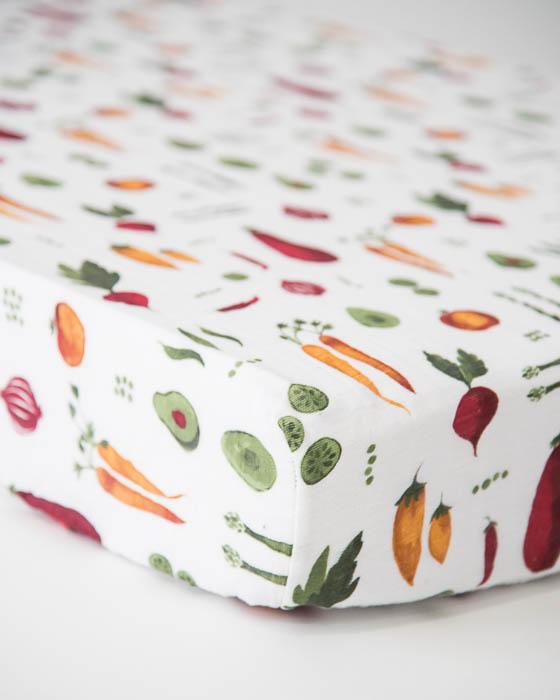 Little Unicorn - Cotton Muslin Cot Sheet - Farmers Market