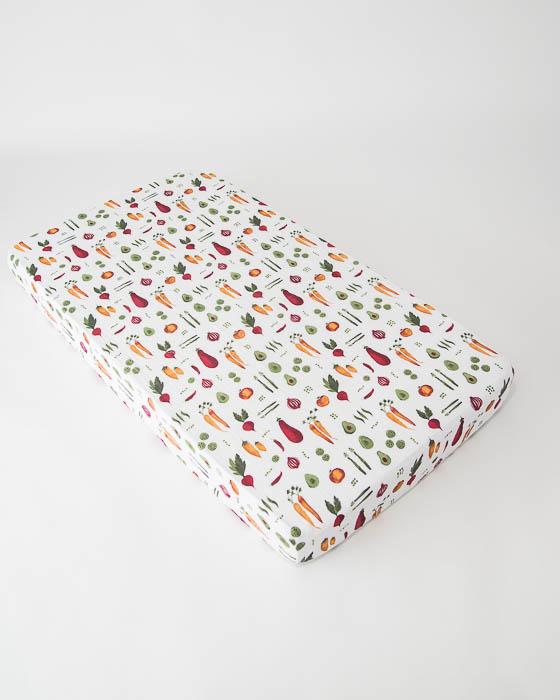 Little Unicorn - Cotton Muslin Cot Sheet - Farmers Market
