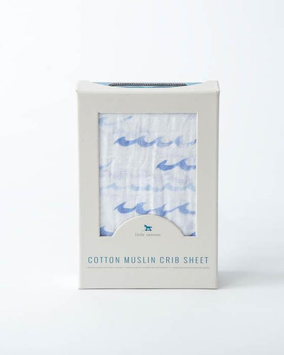 Little Unicorn - Cotton Muslin Cot Sheet - High Tide