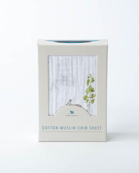 Little Unicorn - Cotton Muslin Cot Sheet - Oh Deer