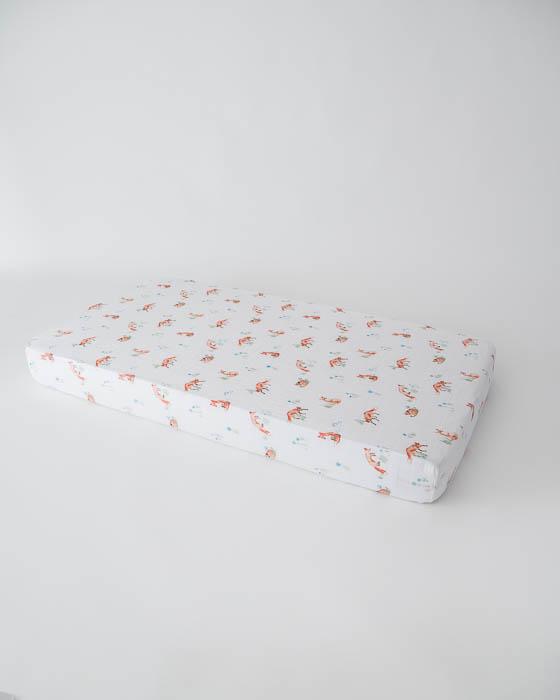 Little Unicorn - Cotton Muslin Cot Sheet - Fox