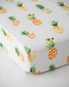 Little Unicorn - Cotton Muslin Cot Sheet - Pineapple