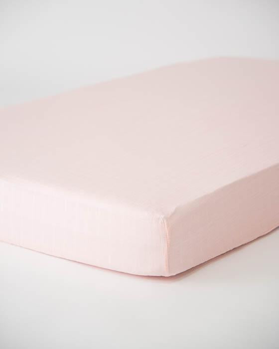 Little Unicorn - Cotton Muslin Cot Sheet - Blush