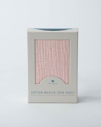 Little Unicorn - Cotton Muslin Cot Sheet - Blush