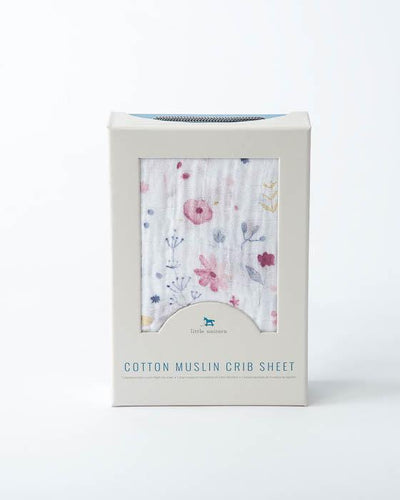 Little Unicorn - Cotton Muslin Cot Sheet - Fairy Garden