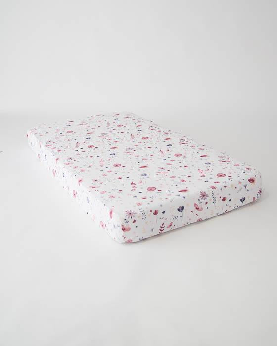 Little Unicorn - Cotton Muslin Cot Sheet - Fairy Garden
