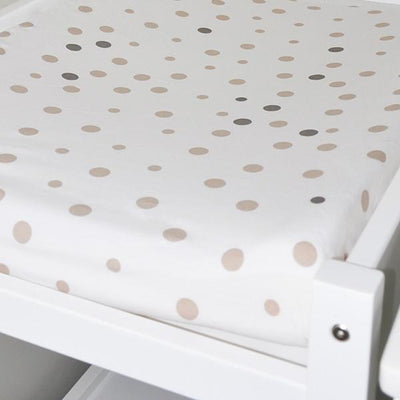 Little Turtle Baby - Changing Pad Cover - Beige & Grey Spots