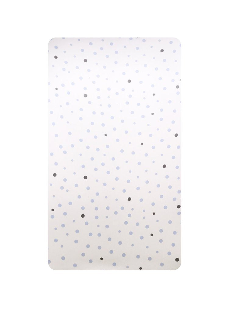 Little Turtle Baby - Fitted Cot Sheet - Pale Blue & Grey Spots