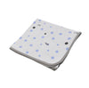 Little Turtle Baby - Stretch Jersey Swaddle - Pale Blue and Grey Spots