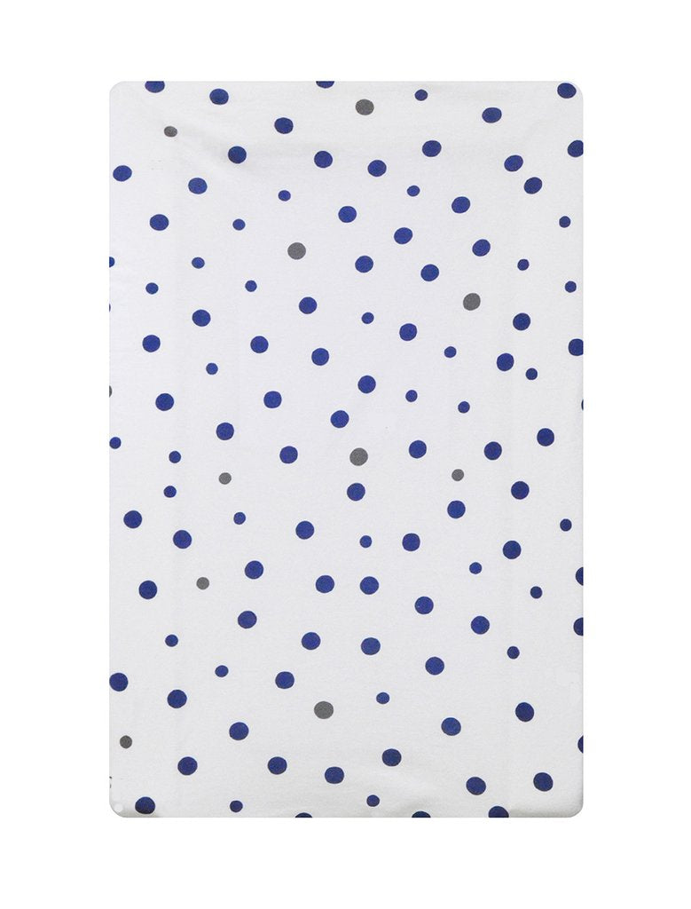 Little Turtle Baby - Fitted Cot Sheet - Navy & Grey Spots