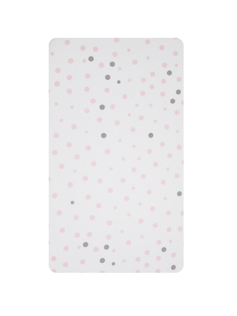 Little Turtle Baby - Fitted Cot Sheet - Pale Pink & Grey Spots